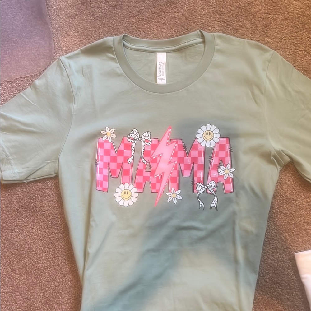 Olive Green Graphic Womens Shirt